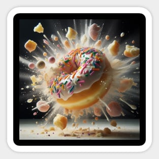 Exploding Donut Sticker